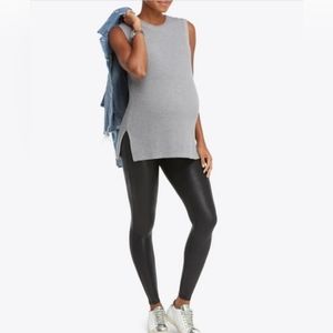 Spanx Mama Faux Leather Maternity Leggings Size Medium